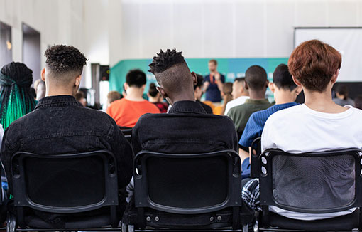 A group of students in a lecture