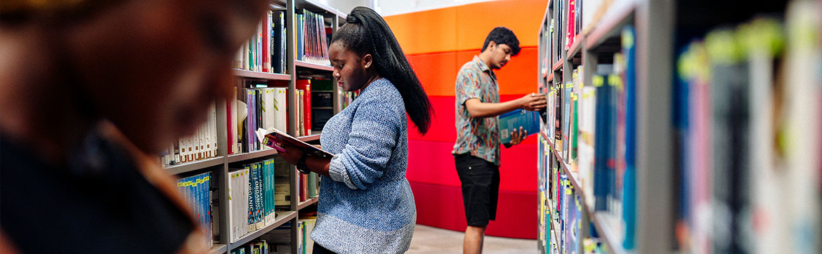 A group of students in a library