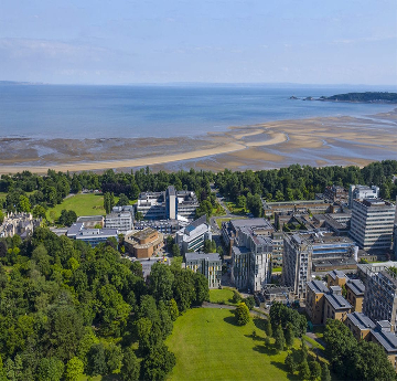 Aerial view of Swansea University Park campus 