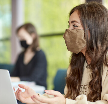 Female student studying