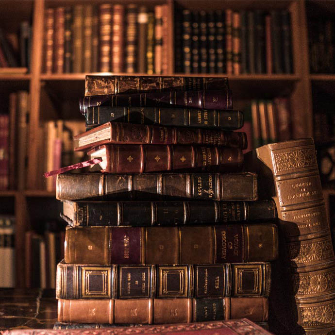 Image of books stacked together