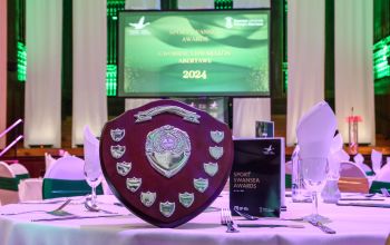 Sports Awards shield at the Sports Awards event 