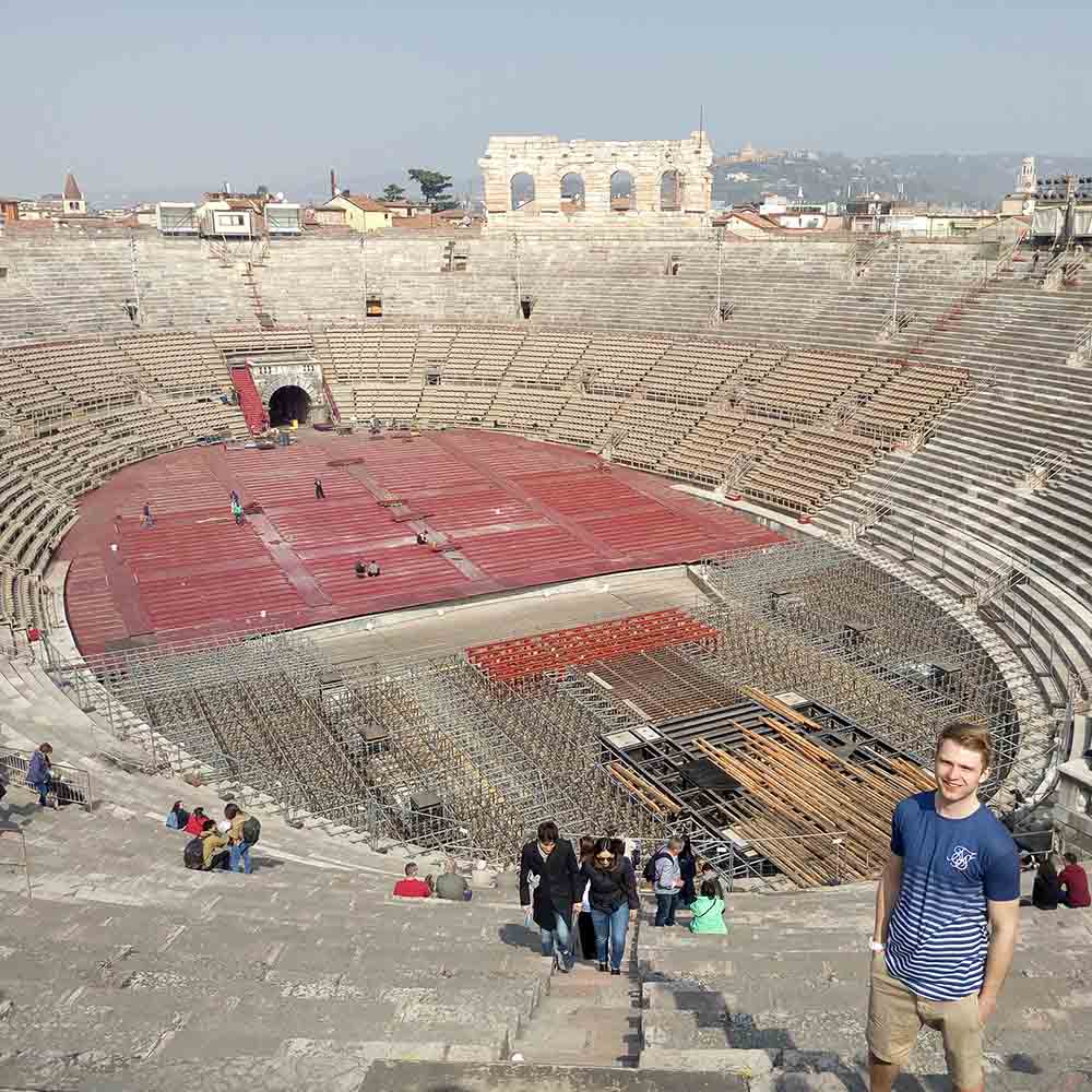 Ed visiting historical ruins