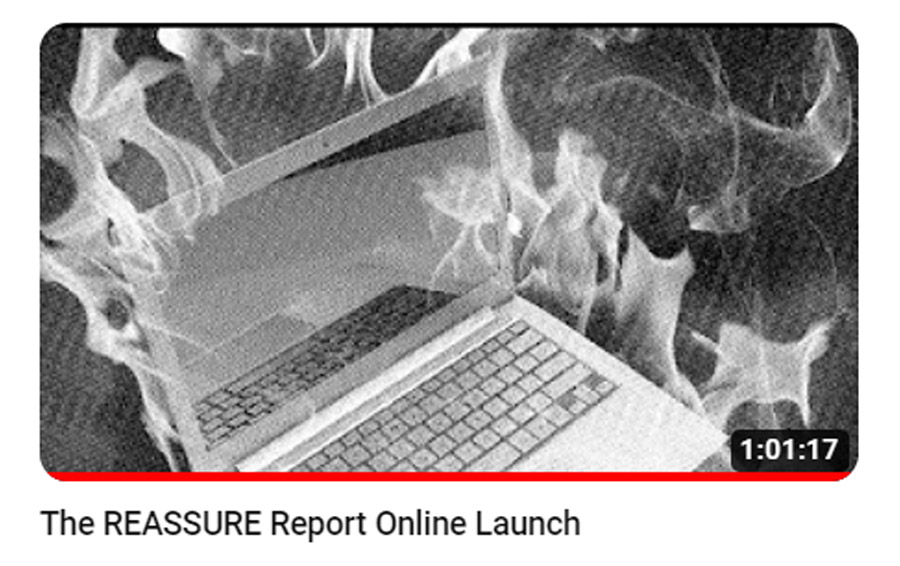 An image showing a laptop on fire