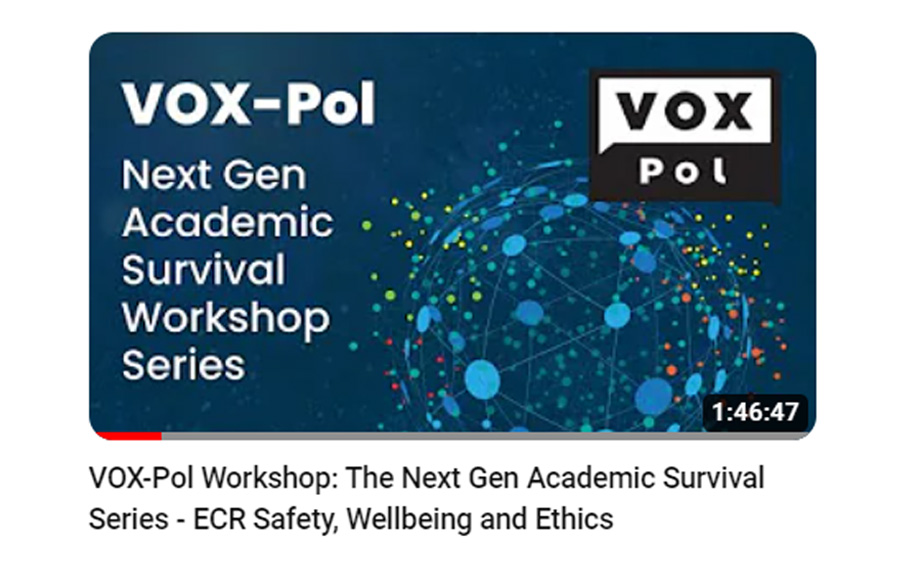 The thumbnail showing the title of the video and VOX-Pol logo