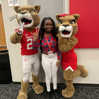 Houston mascots and student