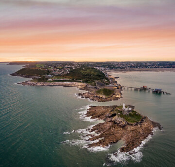 Aerial view of Mumbles