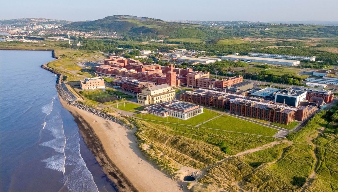 Swansea Bay Campus aerial shot