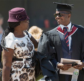 Mother and son at Swansea's graduation