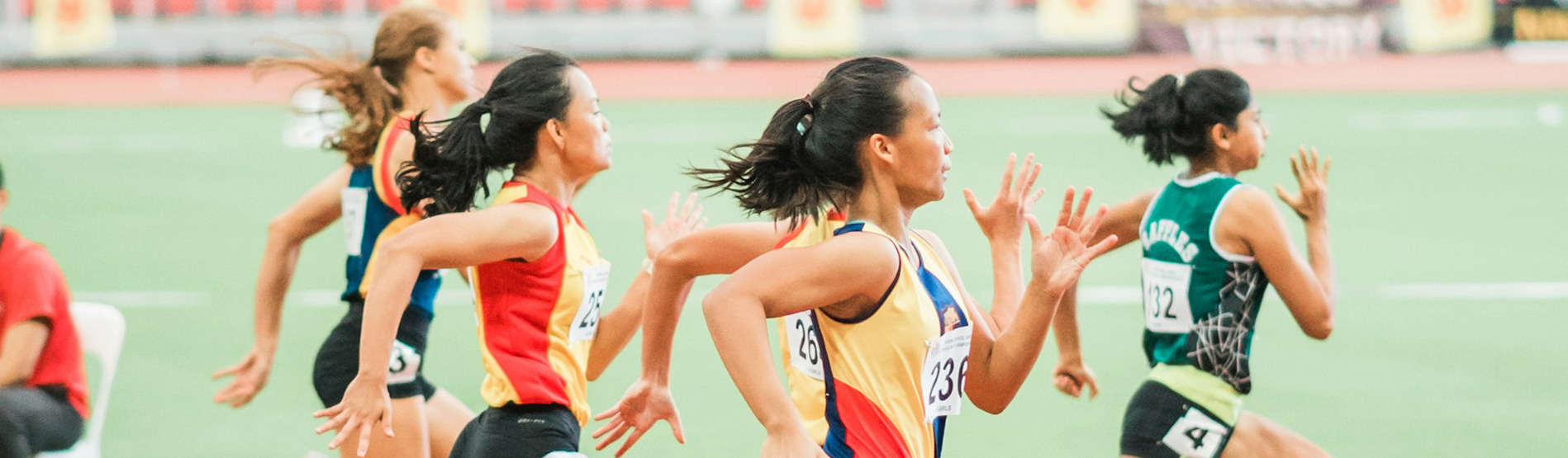 Elite women athletes running