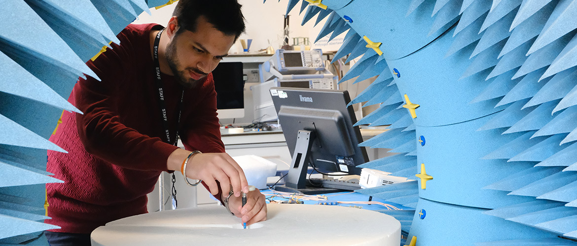 Researcher working in a lab