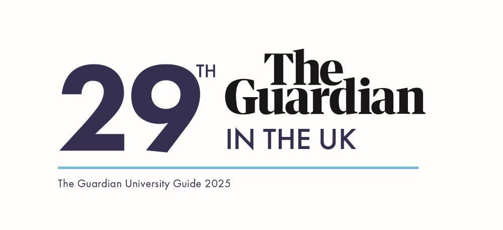 Guardian University Guide 29th in the UK logo