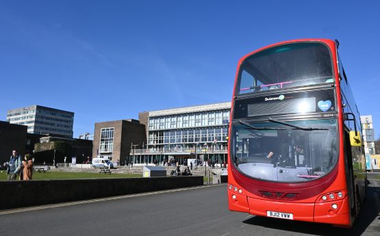 First Bus outside Fulton House 