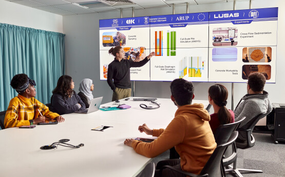 Lecturer presenting some research